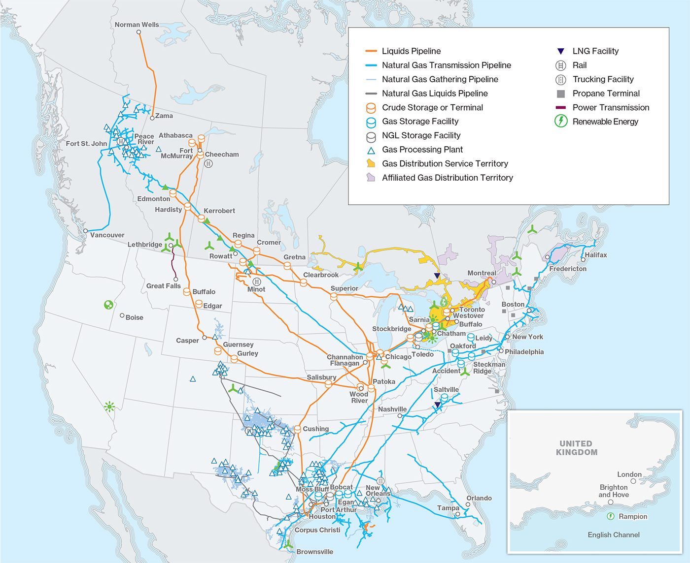 Enbridge North American asset map